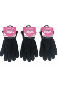 Active Star Ladies Fleece Insulated Plain Black Gloves (1 Pair)