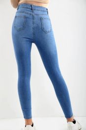 Ladies High Waisted Blue Jeans
