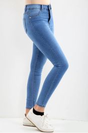Ladies High Waisted Blue Jeans