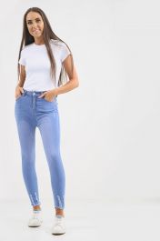Ladies High Waisted Light Blue Jeans