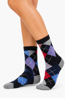 Active Star Ladies Socks Argyle (Pack of 3 pairs)