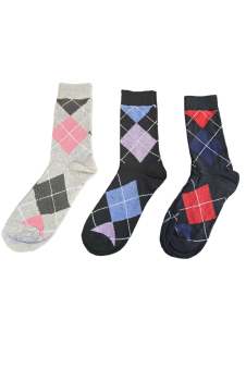 Active Star Ladies Socks Argyle (Pack of 3 pairs)