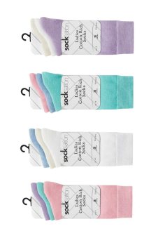 Active Star Ladies Cotton Rich Socks Pastel (Pack of 3 Pairs)