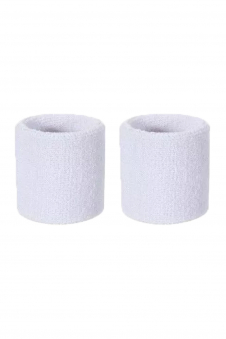 Ladies White 80s Style Sports Gym Wristband