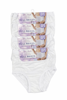 Active Star Ladies White Full Briefs – Soft Cotton-Rich (Pack of 3pcs)