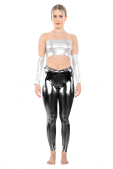 Crazy Chick Adult Luxury Black Shiny Metallic Legging