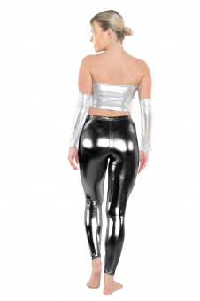 Crazy Chick Adult Luxury Black Shiny Metallic Legging
