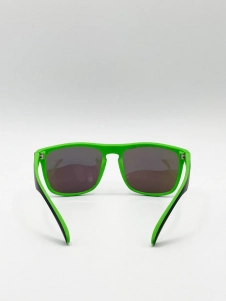 Matte Black Wayfarer Sunglasses With Blue Mirrored Lens