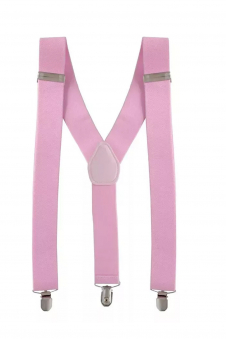 Men Baby Pink Adjustable Elasticated 25mm Heavy Duty Clip On Suspender