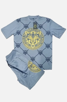 Men Dimanties Tiger Print Top and Short Set