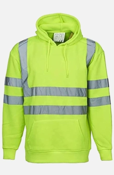 Men Hi Vis Reflective Pullover Hoodie yellow