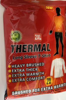 Men Thermal Long Sleeve T-Shirt White