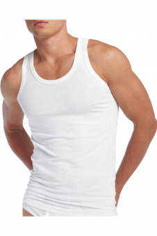 Men White Sleeveless Interlock Cotton Vest Undershirt Singlet(Pack Of 12)
