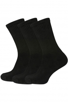 Mens Black Cotton Rich Cushioned Sports Crew Socks (PACK OF 12)
