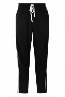 Mens Black Striped Casual Jogger Track Pants