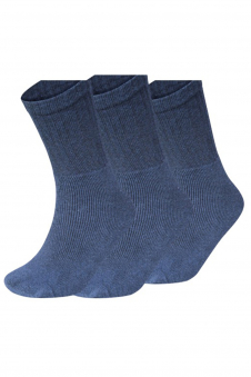 Mens Blue Cotton Rich Cushioned Sports Crew Socks (PACK OF 12)