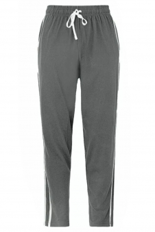 Mens Charcoal Striped Casual Jogger Track Pants