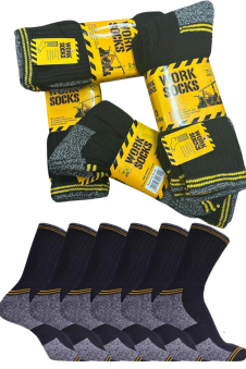 Mens Workwear Thermal Cushion Sole Reinforced Boot Socks (Pack Of 12)
