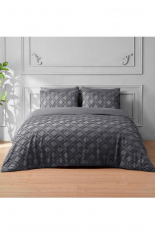 Microfiber Range Duvet Set Edison Charcoal