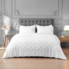 Microfiber Range Duvet Set Edison White