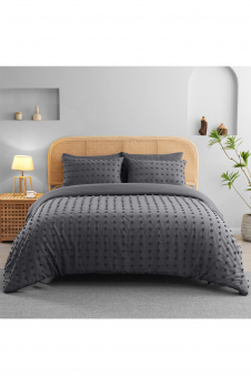 Microfiber Range Duvet Set Flynn Charcoal