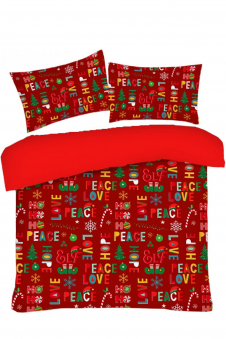 Microfibre Xmas Duvet Set Slogan New Multi