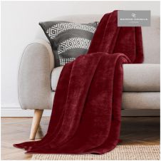 MINK FUR THROW RED