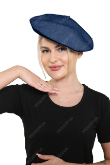 Wickedfun Navy Beret Hat