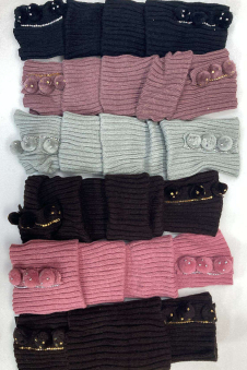 Crazy Chick Womens Knit Leg Warmer With Pom Pom Detailing