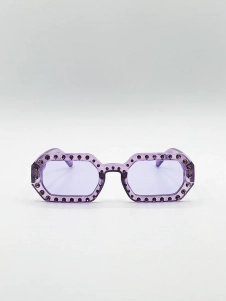Oval Festival Glasses with Gem Detail in Purple