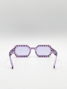 Oval Festival Glasses with Gem Detail in Purple