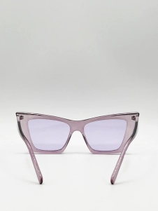 Oversized angular cateye sunglasses in Purple