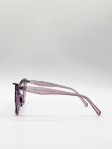 Oversized angular cateye sunglasses in Purple