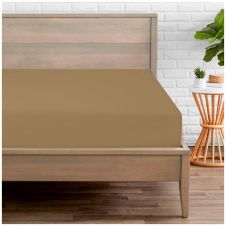 PERCALE FITTED SHEET MOCHA