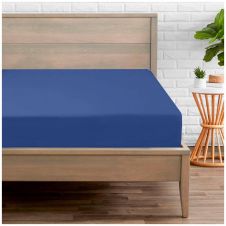 PERCALE FITTED SHEET ROYAL BLUE