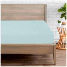 PERCALE FITTED SHEET SORBET BLUE