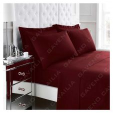 PERCALE FLAT SHEET BURGUNDY