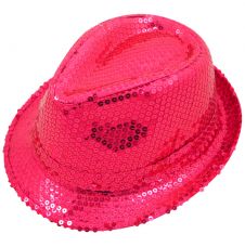 Wickedfun Pink Sequin Gangster Hat