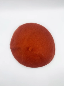 Plain Beret in Burnt Orange