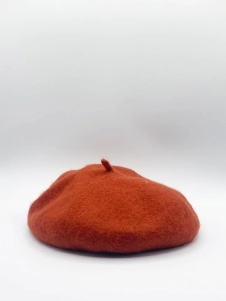 Plain Beret in Burnt Orange