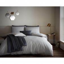 POM POM DUVET SET GREY