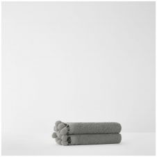 POM POM FACE TOWEL GREY