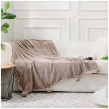 Pom Pom Throw Printed Natural