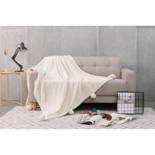 Pom Pom Throw Solid Cream