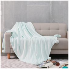 Pom Pom Throw Solid Papermint
