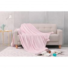 Pom Pom Throw Solid Rose