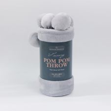 Pom Pom Throw Solid Silver
