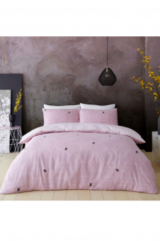 Printed Duvet Set Bee Happy Blush Pink