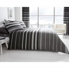 PRINTED DUVET SET BLOCK STRIPE GREY