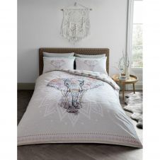 PRINTED DUVET SET EBONY NATURAL